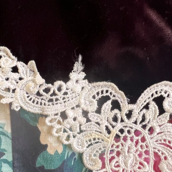 Vintage Jessica McClintock Novelty Floral Print Velvet Collar Dress 6X USA - Picture 7 of 9